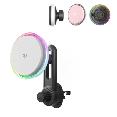 Купить QI2 Certified Magnetic Car Mount Wireless Charger With Cooling Fan And Starry Sky Light For Automotive online manufacture