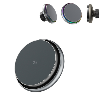 Купить Adjustable Lighting Modes And High-End Look In Iphone Wireless Charger With CD Pattern Lenses And Metal Frame online manufacture
