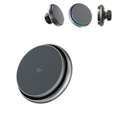 Купить Регулируемые режимы освещения и премиальный вид в беспроводном зарядном устройстве для iPhone с линзами с CD-рисунком и металлической рамкой online manufacture