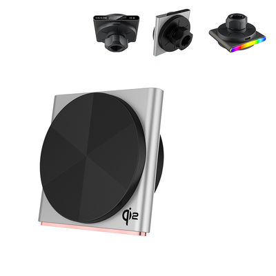 Купить Беспроводное зарядное устройство для автомобиля 15 Вт, ультратонкий дизайн, 9-цветный RGB-эффект освещения, магнитное крепление, управление одной рукой, быстрая зарядка online manufacture