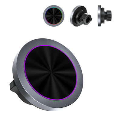 Алюминиевая сплав 15w беспроводное зарядное устройство для автомобиля с RGB светом и быстрой зарядкой