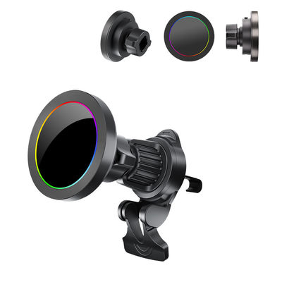 Регулируемая станция беспроводной зарядки с световым эффектом RGB для автомобильного телефонного устройства с использованием одной руки